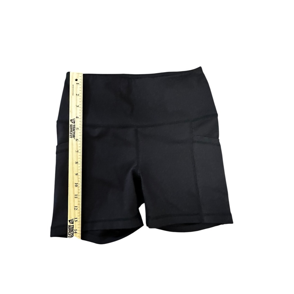 AVA Athletic Shorts High Waist Yoga Workout Pocket Bike Shorts Black - Picture 2 of 12